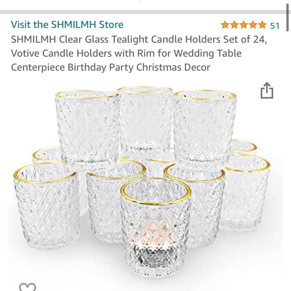 Set of 24 Gold Votive Candle Holders